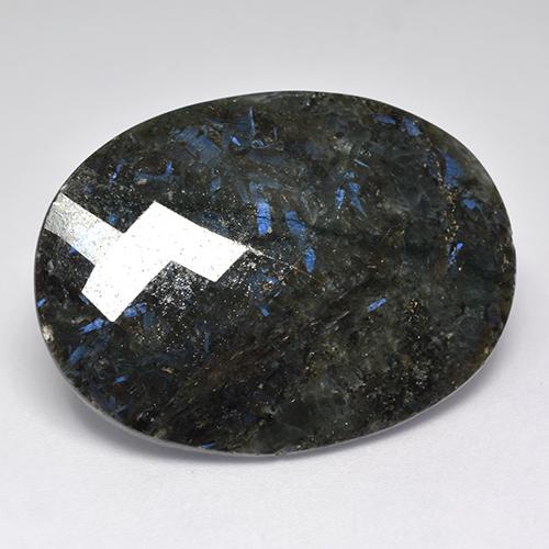 40.80克拉天然黑色努米石，椭圆形切割，29.2×22毫米，不透明