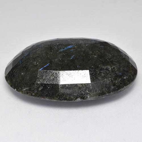40.80克拉天然黑色努米石，椭圆形切割，29.2×22毫米，不透明