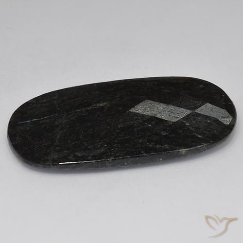27.33克拉天然Nuummite，软垫，不透明