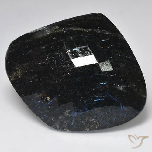 58.60ct 天然 黑色带蓝色闪光 Nuummite, 花式切割, 不透明