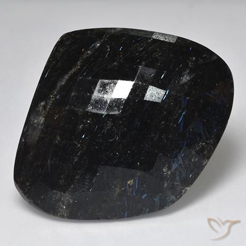 58.60克拉天然Nuummite，花式切割，不透明