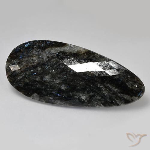 35.82ct 天然 黑色带蓝色闪光 Nuummite, 梨形, 不透明