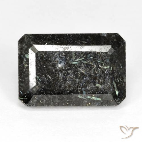 16.29ct 天然 黑色 Nuummite, 祖母绿式切割, 不透明