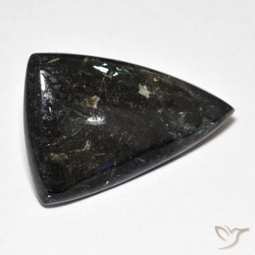 11.28ct 天然 黑色 Nuummite, 胖三角形, 不透明