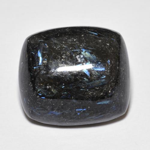 17.72克拉天然黑色努米石，垫形剪裁，16.9×15.1毫米，不透明