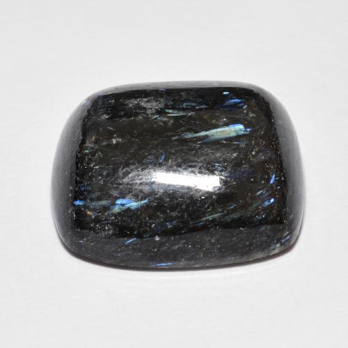 17.72克拉天然黑色努米石，垫形剪裁，16.9×15.1毫米，不透明