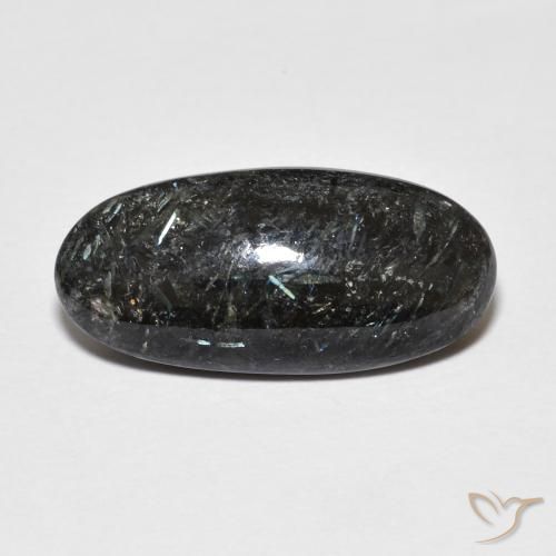 7.87ct 天然 黑色带蓝色闪光 Nuummite, 椭圆形, 不透明