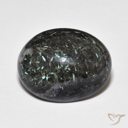 13.71ct 天然 黑色带蓝色闪光 Nuummite, 椭圆形, 不透明