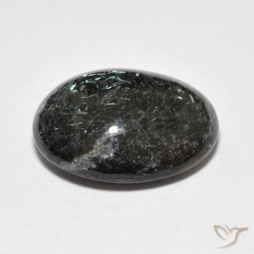 13.71克拉天然Nuummite，椭圆形，不透明