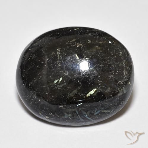 23.53ct 天然 黑色带蓝色闪光 Nuummite, 椭圆形, 不透明