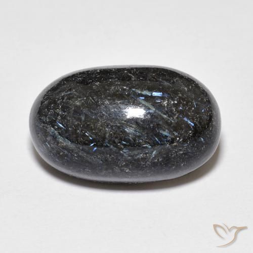 14.96ct 天然 黑色带蓝色闪光 努米特, 椭圆形, 不透明