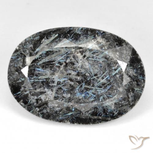 27.22ct 天然 黑色带蓝色闪光 Nuummite, 椭圆形, 不透明