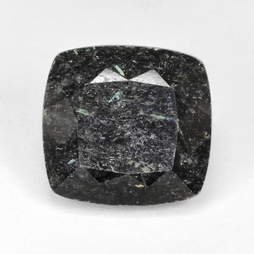 12.07克拉天然黑色努米石，垫形剪裁，13.2×12.5毫米，不透明