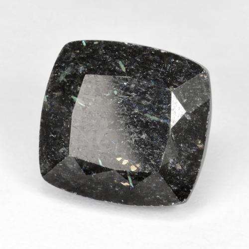 12.07克拉天然黑色努米石，垫形剪裁，13.2×12.5毫米，不透明