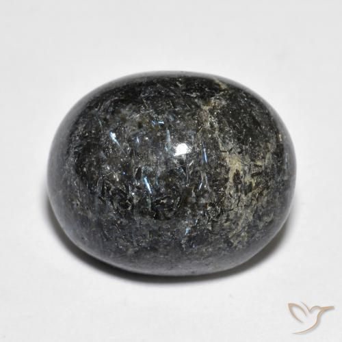 14.55ct 天然 黑色带蓝色闪光 努米特, 椭圆形, 不透明