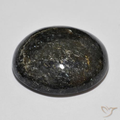 21.06克拉天然黑色努米石，椭圆形切割，19.9×18.5毫米，不透明