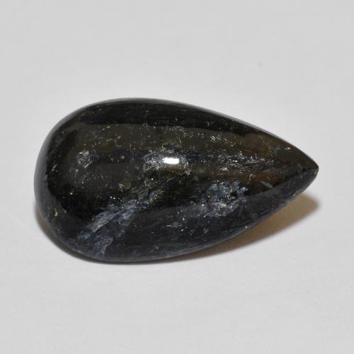 7.64克拉天然黑色努米石，梨形，18.4×10.8毫米，不透明
