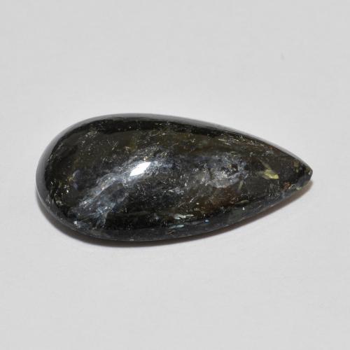 7.64克拉天然黑色努米石，梨形，18.4×10.8毫米，不透明
