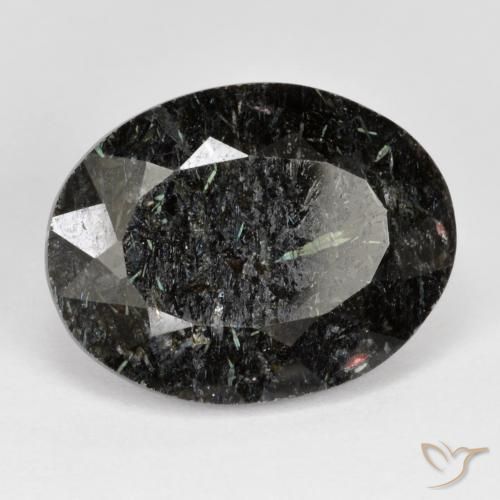 22.20克拉天然Nuummite，椭圆形，不透明