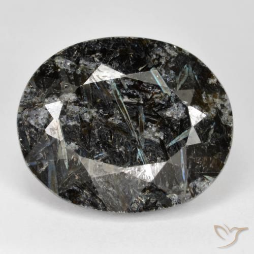 31.63克拉天然Nuummite，椭圆形，不透明