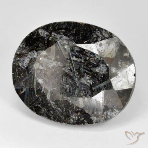 31.63克拉天然Nuummite，椭圆形，不透明