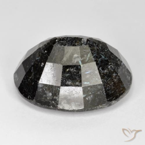 31.63克拉天然Nuummite，椭圆形，不透明