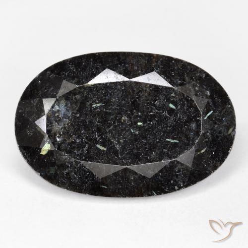 21.59ct 天然 黑色带蓝色闪光 Nuummite, 椭圆形, 不透明