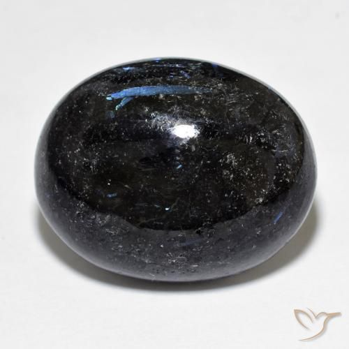 21.81ct 天然 黑色带蓝色闪光 Nuummite, 椭圆形, 不透明