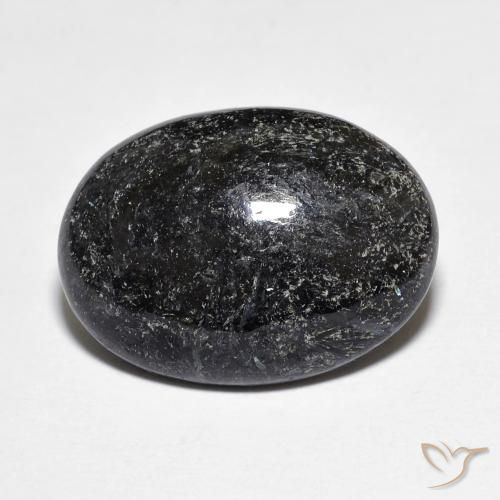 11.12ct 天然 黑色带蓝色闪光 Nuummite, 椭圆形, 不透明
