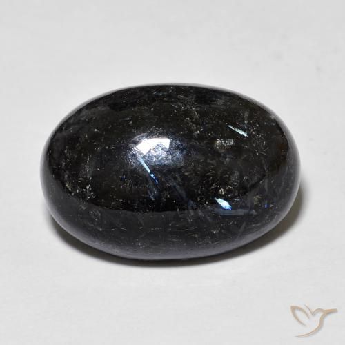 12.71ct 天然 黑色带蓝色闪光 Nuummite, 椭圆形, 不透明