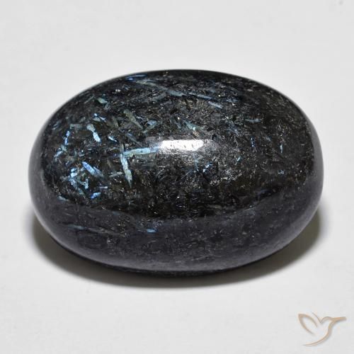 20.13ct 天然 黑色带蓝色闪光 Nuummite, 椭圆形, 不透明