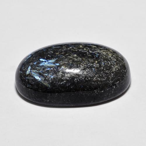 11.98克拉天然黑色努米石，椭圆形切割，18×11.4毫米，不透明