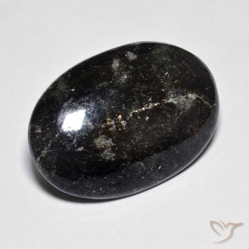 13.80ct 天然 黑色带蓝色闪光 Nuummite, 椭圆形, 不透明