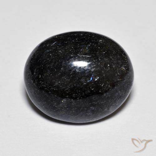 9.11ct 天然 黑色带蓝色闪光 Nuummite, 椭圆形, 不透明