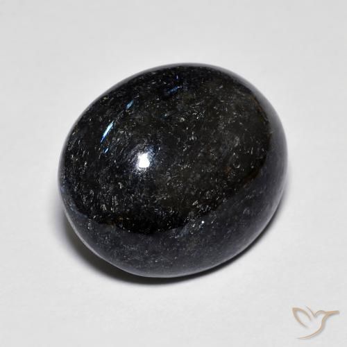 9.11克拉天然Nuummite，椭圆形，不透明