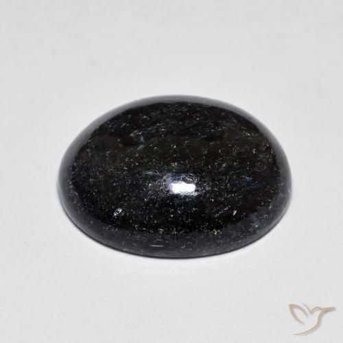 9.11克拉天然Nuummite，椭圆形，不透明