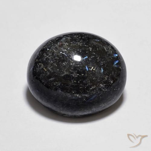 6.95ct 天然 黑色带蓝色闪光 Nuummite, 椭圆形, 不透明