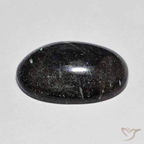 13.93克拉天然Nuummite，椭圆形，不透明