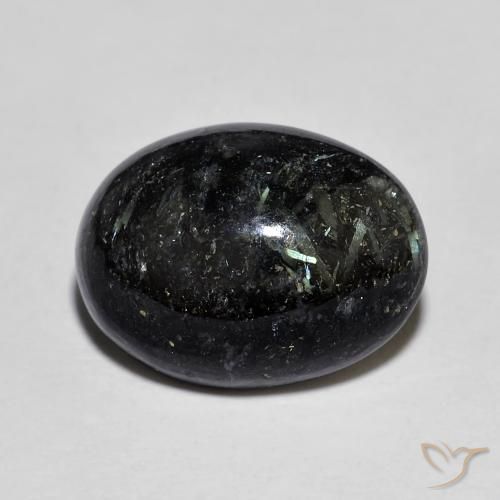 8.46ct 天然 黑色带蓝色闪光 Nuummite, 椭圆形, 不透明