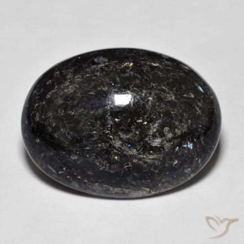 19.33ct 天然 黑色带蓝色闪光 Nuummite, 椭圆形, 不透明