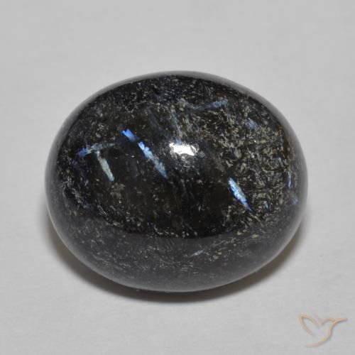 9.84ct 天然 黑色带蓝色闪光 Nuummite, 椭圆形, 不透明