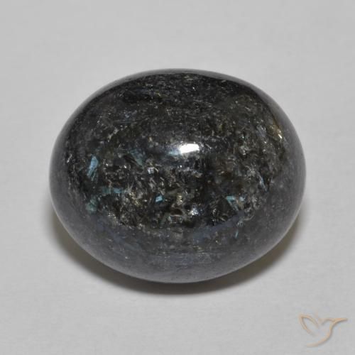 9.83ct 天然 黑色带蓝色闪光 Nuummite, 椭圆形, 不透明