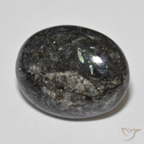 13.73ct 天然 黑色带蓝色闪光 Nuummite, 椭圆形, 不透明