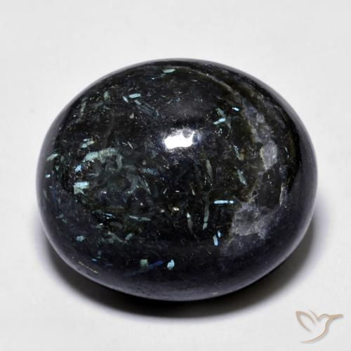 27.94ct 天然 黑色带蓝色闪光 Nuummite, 椭圆形, 不透明