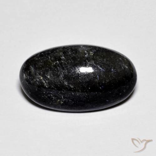 6.63ct 天然 黑色带蓝色闪光 Nuummite, 椭圆形, 不透明