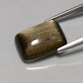 7.58克拉天然黑曜石，垫形剪裁，不透明