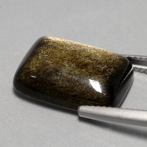 7.76克拉天然黄色黑曜石，垫形剪裁，15.8×11.7毫米，不透明