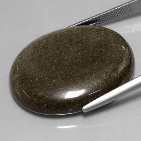 30.57克拉天然黑曜石，椭圆形切割，不透明