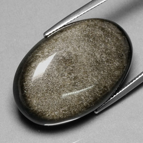 35.47克拉天然黑曜石，椭圆形切割，不透明