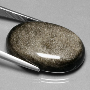 35.47克拉天然黑曜石，椭圆形切割，不透明